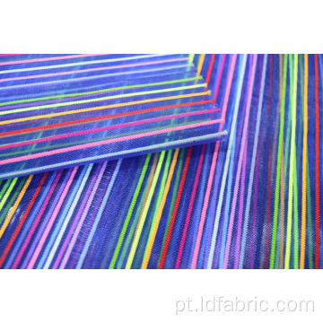 Tecido de malha de listra colorida de poliéster de nylon